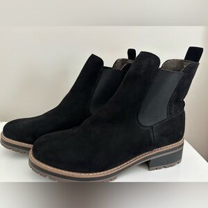 Black suede booties 9.5 like new